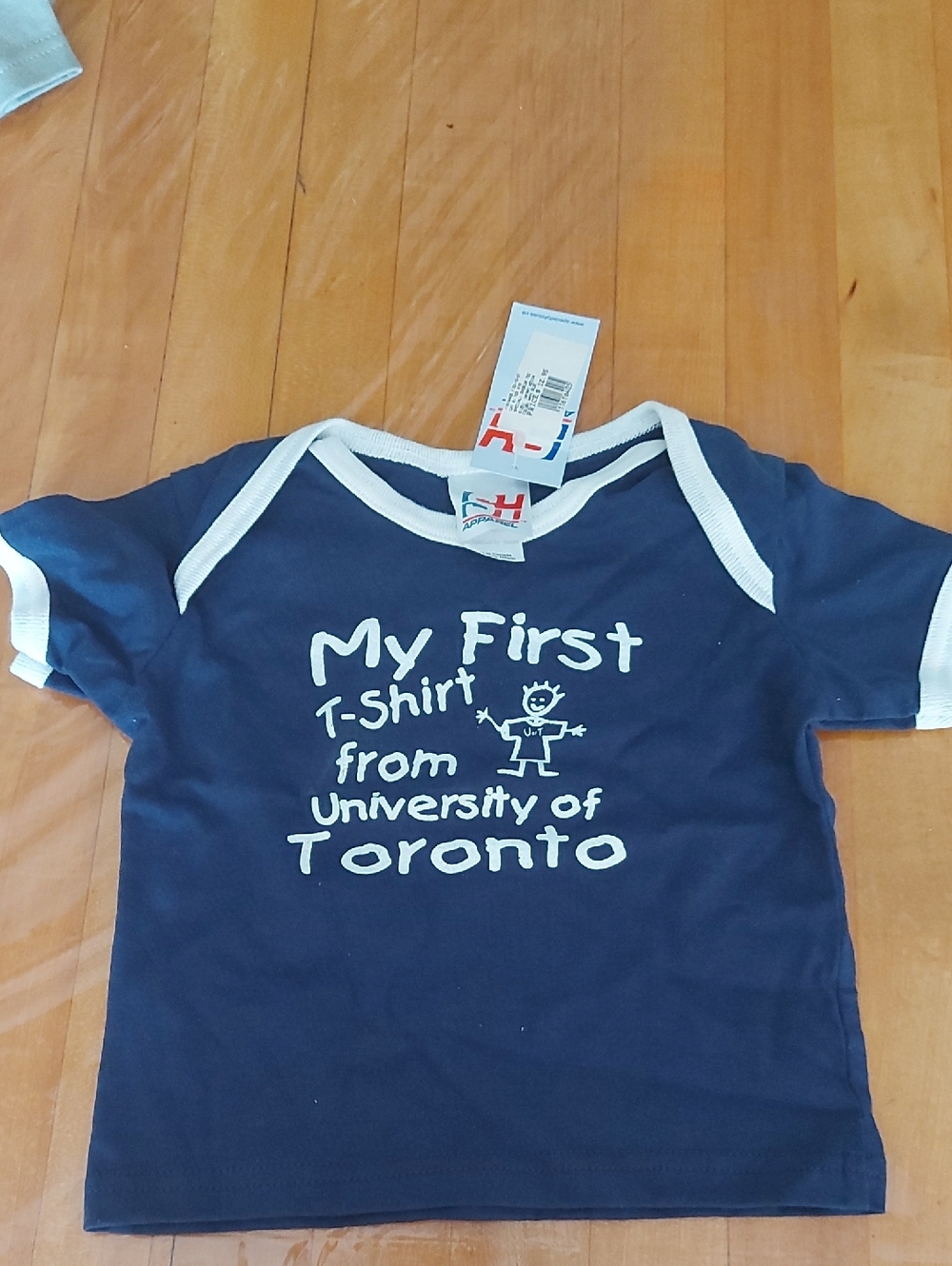 University of Toronto Navy Baby Tee with White Trim